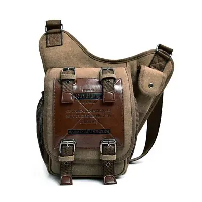 Image de Sac Bandoulière Homme Vintage Marron - Style Décontracté