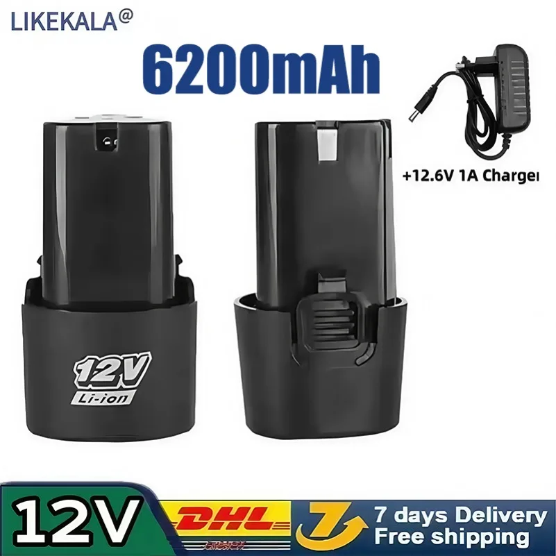 Image of Universal 12V Rechargeable Lithium Battery 6200mAh – High-Capacity Power Pack for Cordless Hand Drills and Electric Tools