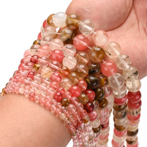 Immagine di Perline di pietra naturale 4 6 8 10mm Acquamarina Lava Turchesi Agate Quarzo Diaspro Cristalli Perline per creazione di gioielli Collana fai da te