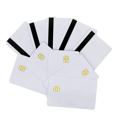 Afbeelding van 10 stuks lege PVC IC Smart Kaart met Sle4442 Chip, Contactloos & Contact, 5/16 inch 2-tracks HICO Magneetstrip, 2-in-1 Veiligheidskaart voor Toegang en Identificatie