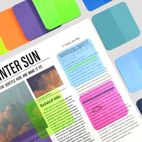 Bloc-Notes Autocollants Transparent 8 Couleurs