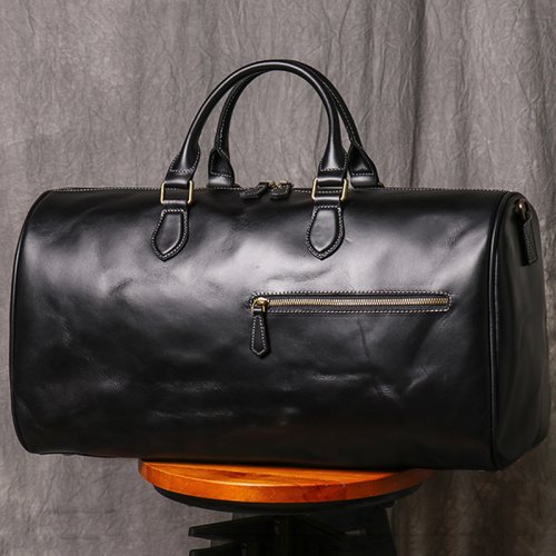 Afbeelding van Leathfocus Mannen Koeienhuid Reistas Vrouwen Weekend Handtas Grote Capaciteit Vintage Plunjezak Crazy Horse Lederen Laptop