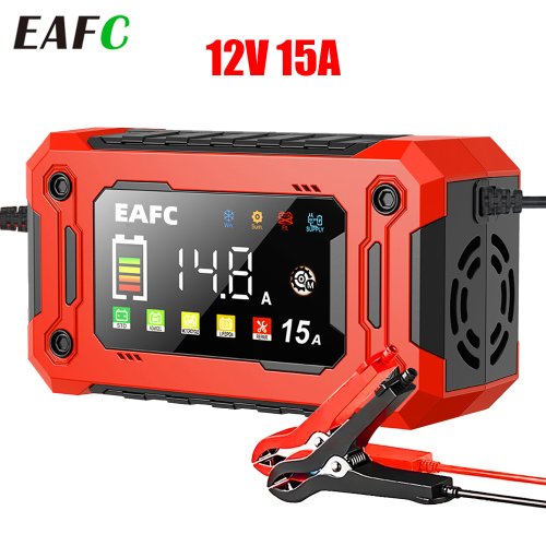 Auto Accu Oplader 12V/15A met LCD Scherm - Universeel voor Loodzuur, AGM, Gel & Lithium