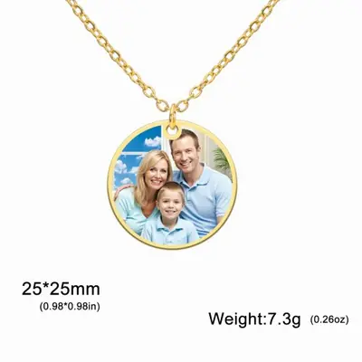 Image de Collier Photo Personnalisé - Médaillon en Acier Inoxydable