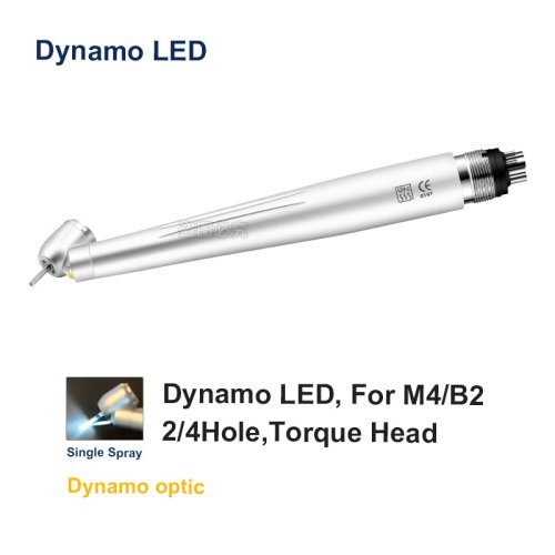 Image of Dental 45 Degree LED High Speed Handpiece E-generator Integrated Push Button Handpiece Single Water Spray With LED Light