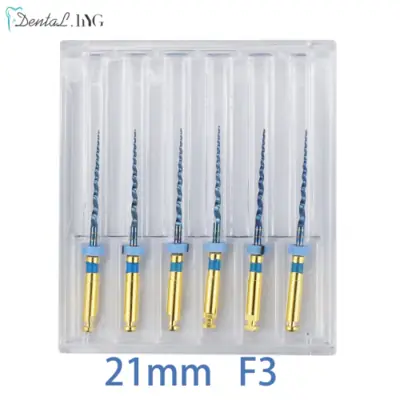 Image de Lime Endodontique Dorée 21-25mm - Instrument Dentaire en Nickel-Titane
