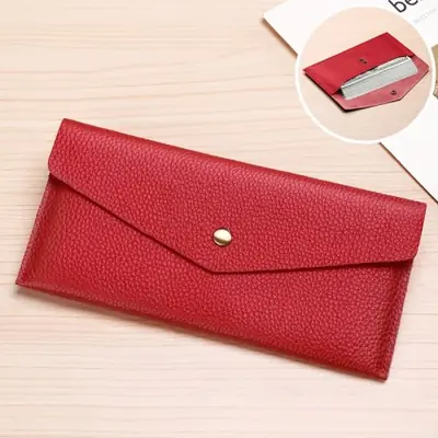 Image de Portefeuille en Cuir Véritable Grande Capacité