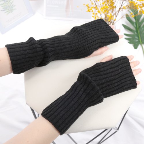 Immagine di Guanti Lunghi Senza Dita da Donna invernali - Stile Gotico Punk, Morbidi e Caldi, Perfetti per Cosplay e Look Casual