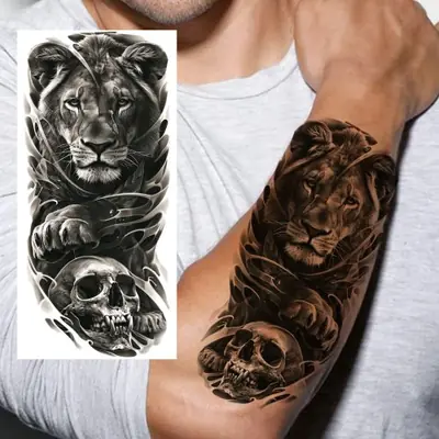 Image de Tatouage Temporaire Lion Jésus - Réaliste & Longue Durée