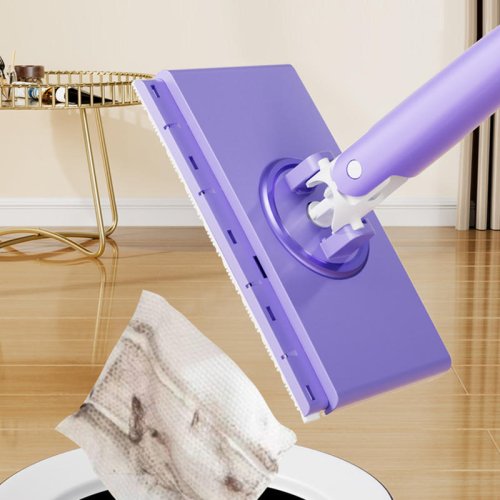 Image of EcoSmart AutoGrip Mini Mop with Natural Fiber Cloths – Automatic Paper Towel Changing System for Floors, Windows & Surfaces