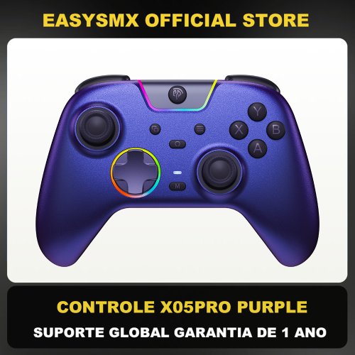 Imagen de Controlador de Mando Bluetooth Easysmx X05 Pro con Vibración Dual, Compatible con PC, Teléfono, Nintendo Switch, TV, Steam y Más - Edición Limitada Morado