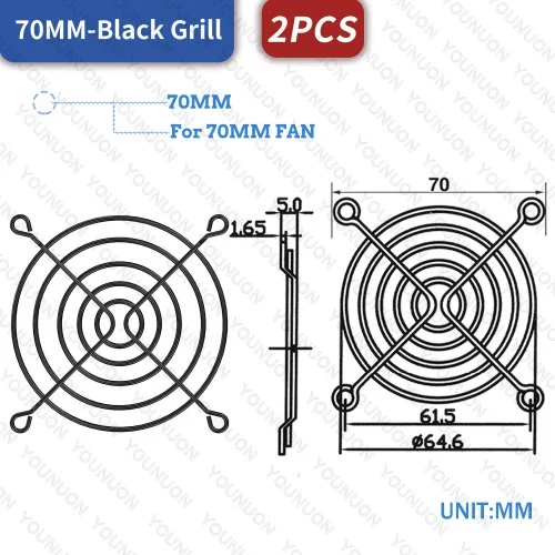 2PCS 70MM Grills
