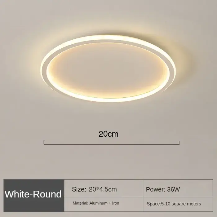 Image de Plafonnier LED Circulaire Télécommandé - Design Nordique Minimaliste
