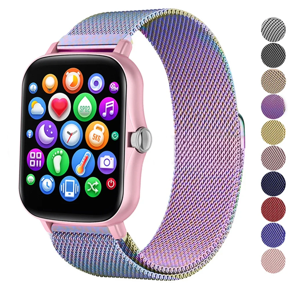Imagen de Correa de Reloj de Metal con Bucle Magnético de 20mm y 22mm Compatible con Amazfit GTS 4, GTS 3, GTS 2e, Mini, Stratos 3, Stratos 2, GTR 4, GTR 3 Pro, GTR 2e, Bip U, S, Lite