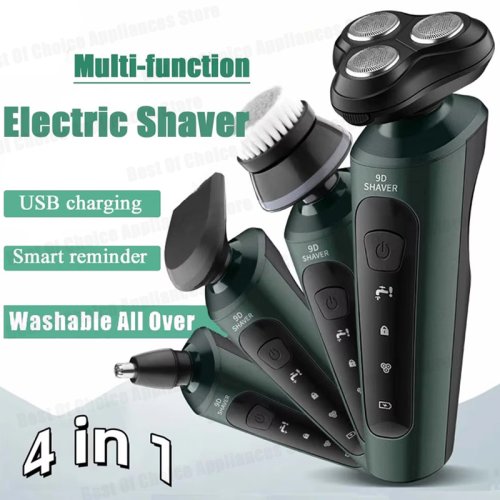 Immagine di Rasoio Elettrico per Uomo Xiaomi con Tagliacapelli Integrato, Impermeabile, Uso Asciutto e Bagnato, Batteria Ricaricabile, Rasoi Rotanti, Macchina da Barba di Alta Qualità