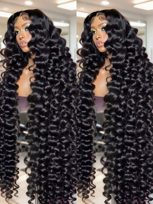 Imagen de Peluca de cabello humano con encaje Frontal HD, onda suelta de 200 de densidad, 13x6, 13x7, pelucas rizadas brasileñas de 30 y 34 pulgadas, peluca Frontal de encaje 13x4 de onda profunda
