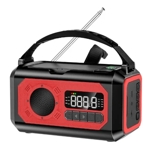 Bild von Tragbares 12000 mAh Notfallradio AM/FM/NOAA Wetterradio Solar Handkurbelradio Taschenlampe SOS Alarm Power Bank Leselampe