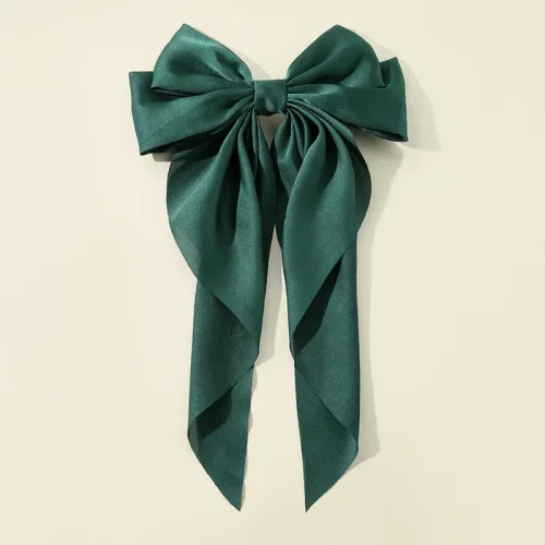 Imagen de Accesorios coreanos, pinzas para el cabello para mujeres y niñas, lazo grande, lazo largo de satén l...