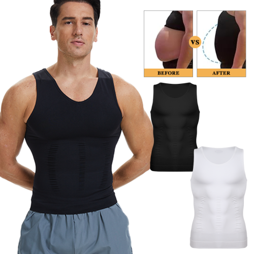 Imagen de Chaleco de Compresión para Hombre con Cuello en V – Ropa Moldeadora Sin Mangas para Control del Vientre y Entrenamiento Abdominal