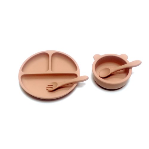 Image de Ensemble de Vaisselle Silicone pour Bébé - Anti-Dérapant & Pratique