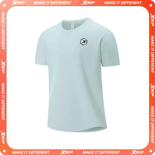 Imagen de Xtep-Camiseta de manga corta con cuello redondo para hombre, Tops geniales transpirables para entrenamiento deportivo de secado rápido, primavera 2025 875229010174