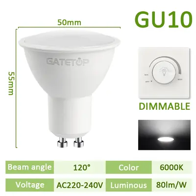 Image de Ampoule LED GU10 50W - Éclairage Variable 4000K/6000K