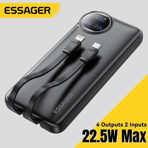 Image of Essager Power Bank 30000mAh 22.5W PD Fast Charging Powerbank Portable Battery Charger For iPhone 15 14 13 12 Pro Max Huawei
