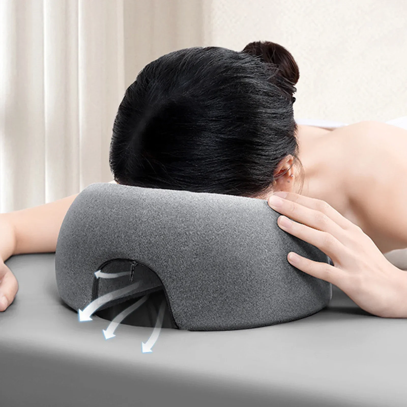 Zdjęcie Poduszka do leżenia na biurku z pianką pamięciowej – ergonomiczna poduszka do drzemki i relaksu, idealna jako zagłówek do masażu w salonie piękności