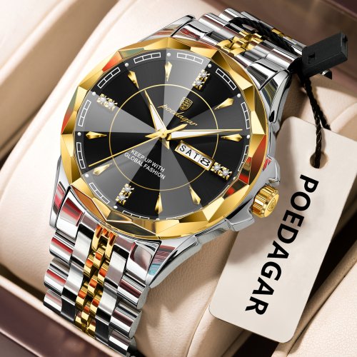Image de Montre Homme Luxe Quartz Étanche avec Date et Lumineux