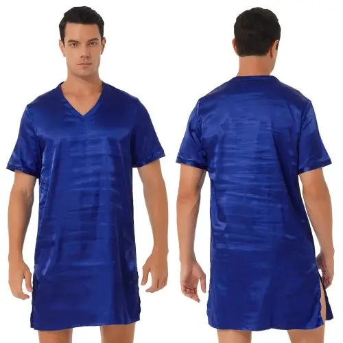 Image de Chemise de Nuit Homme en Satin - Confort & Style