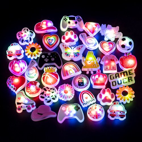 Afbeelding van LED Schoencharms met Verlichting - Voetbal & Vlinder Design