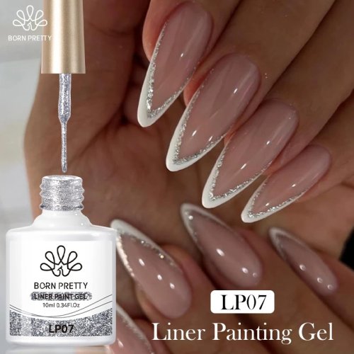 Afbeelding van Zilveren Glitter Gel Liner - Perfect voor Franse Nagels