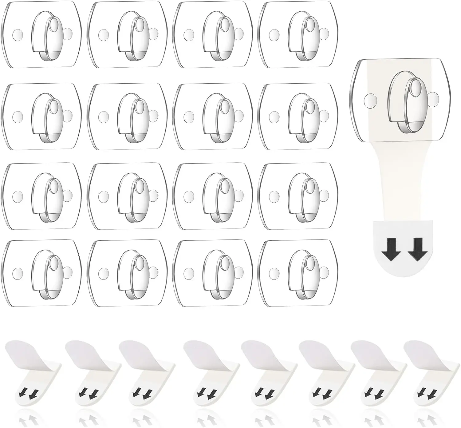 Zdjęcie 20szt Mini klipsy do świateł Bez uszkodzeń Wiszące świąteczne haczyki do świateł Przezroczyste klipsy ścienne do wiszących świateł Kable do dekoracji świątecznych