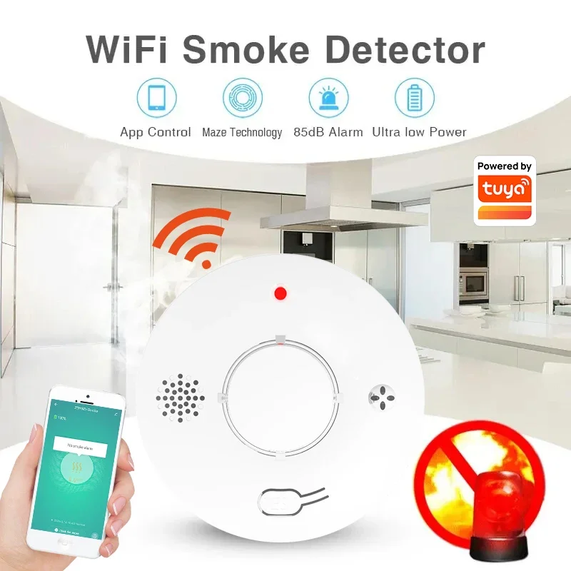 Imagen de Alarma de Humo Tuya WiFi Zigbee: Protección Inteligente contra Incendios