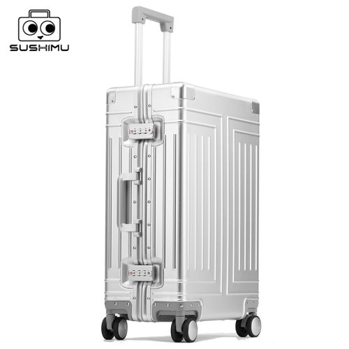 Image of SUSHIMU 100% Aluminum-magnesium alloy Travel Suitcase Rolling Luggage 20/24/28 inch Trolley Luggage Carry-On Cabin Suitcase