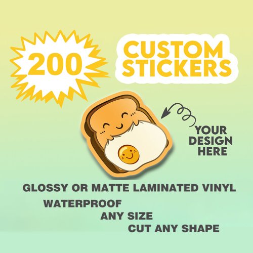 Image de Autocollants Personnalisés Holographiques - 200 pcs