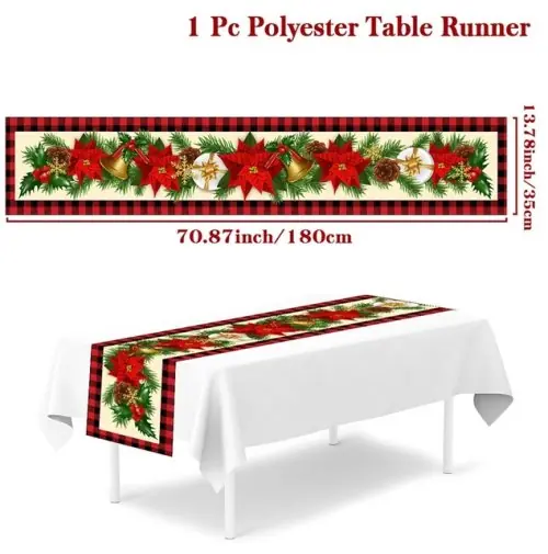 Image de Chemin de Table Noël Élégant - Décoration Fête de Noël