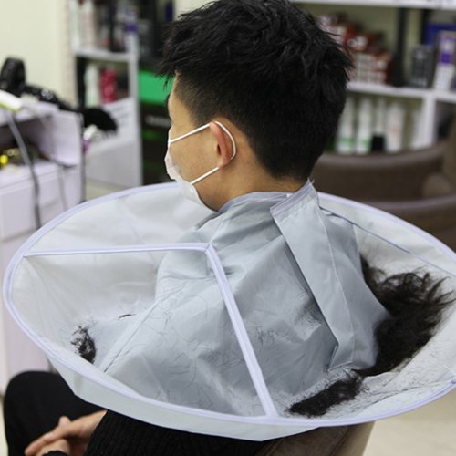 Image of Natural & Eco-Friendly Hair Cutting Cape with Foldable Umbrella Design – Lightweight Barber Cloth for Adults and Kids