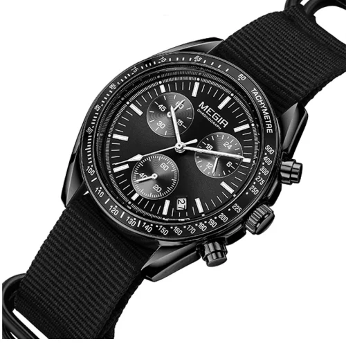 Immagine di MEGIR Nuovi Orologi da Uomo di Lusso Tela Tessitura Strap Sport Cronografo Automatico al Quarzo Orologio da Polso Impermeabile per Uomo 2247