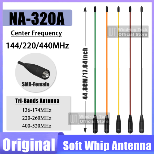 Image of High-Gain Tri-Band SMA Female Soft Whip Antenna for Baofeng UV-3R, UV-5R, and Other Ham Radios – Premium Performance for Clear Communication