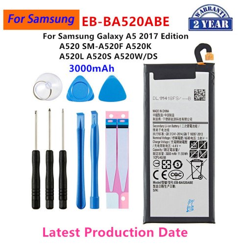 Afbeelding van Gloednieuwe Originele Vervangingsbatterij 3000mAh voor Samsung Galaxy A5 2017 (A520, SM-A520F, A520K, A520L, A520S, A520W) - Hoge Capaciteit en Betrouwbare Prestaties