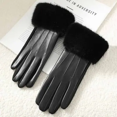 Image de Gants Hiver Femme Luxe - Écran Tactile & Fausse Fourrure