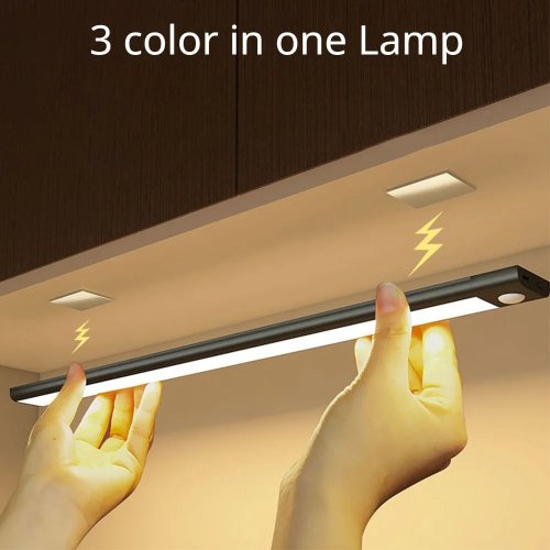 Lámpara de Noche LED Inalámbrica con Sensor de Movimiento, Recargable por USB, Ideal para Armarios, Cocina y Pasillos