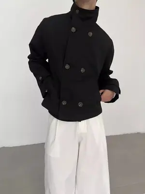 Image de Trench Court Homme Kaki - Élégance & Style 2025