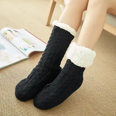 Image de Chaussettes Thermiques Pelucheuses pour Femme - Confort Hivernal