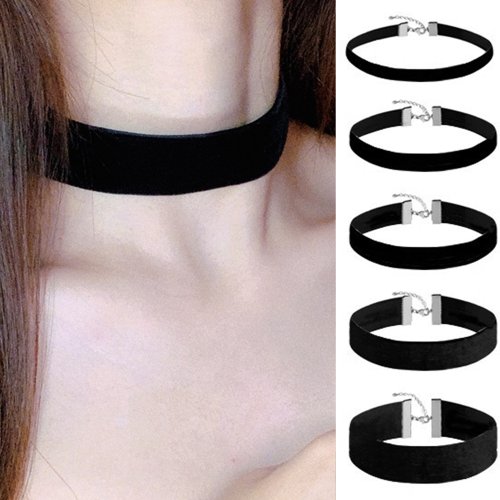 Imagen de Collar Gótico Vintage de Terciopelo Negro