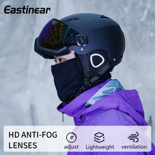 Image of 2024 Professional Ski Helmet with Integrated Mirror Visor – Warm, Anti-Collision Protection for Men and Women