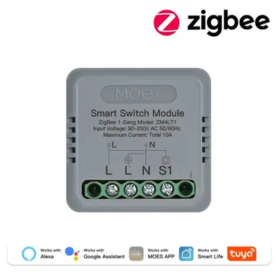 Image de Module d'interrupteur intelligent WiFi Zigbee - Contrôle vocal & programmation facile