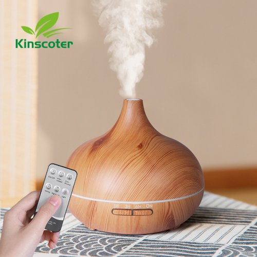 Immagine di Umidificatore ad Ultrasuoni con Telecomando da 500 ml – Diffusore di Oli Essenziali con Luce LED a 7 Colori per Aromaterapia Naturale