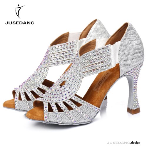 Image of Latin Dance Shoes Rhinestone Sneakers Dance Shoes Ladies Waltz Shoes Salsa Shoes BlingBling Soft Outsole JuseDanc